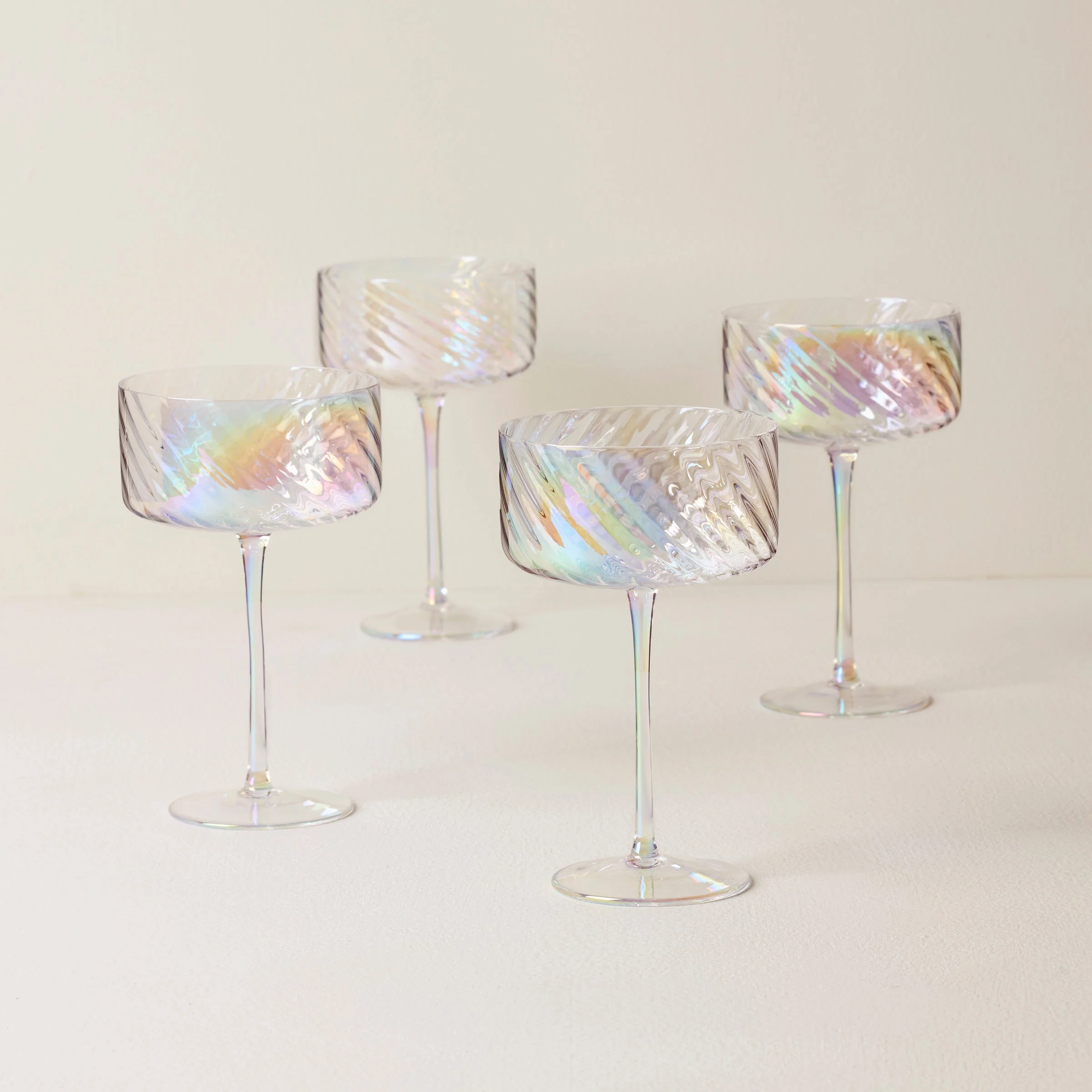 Tuscany Classics Iridescent Coupe Glasses, Set of 4