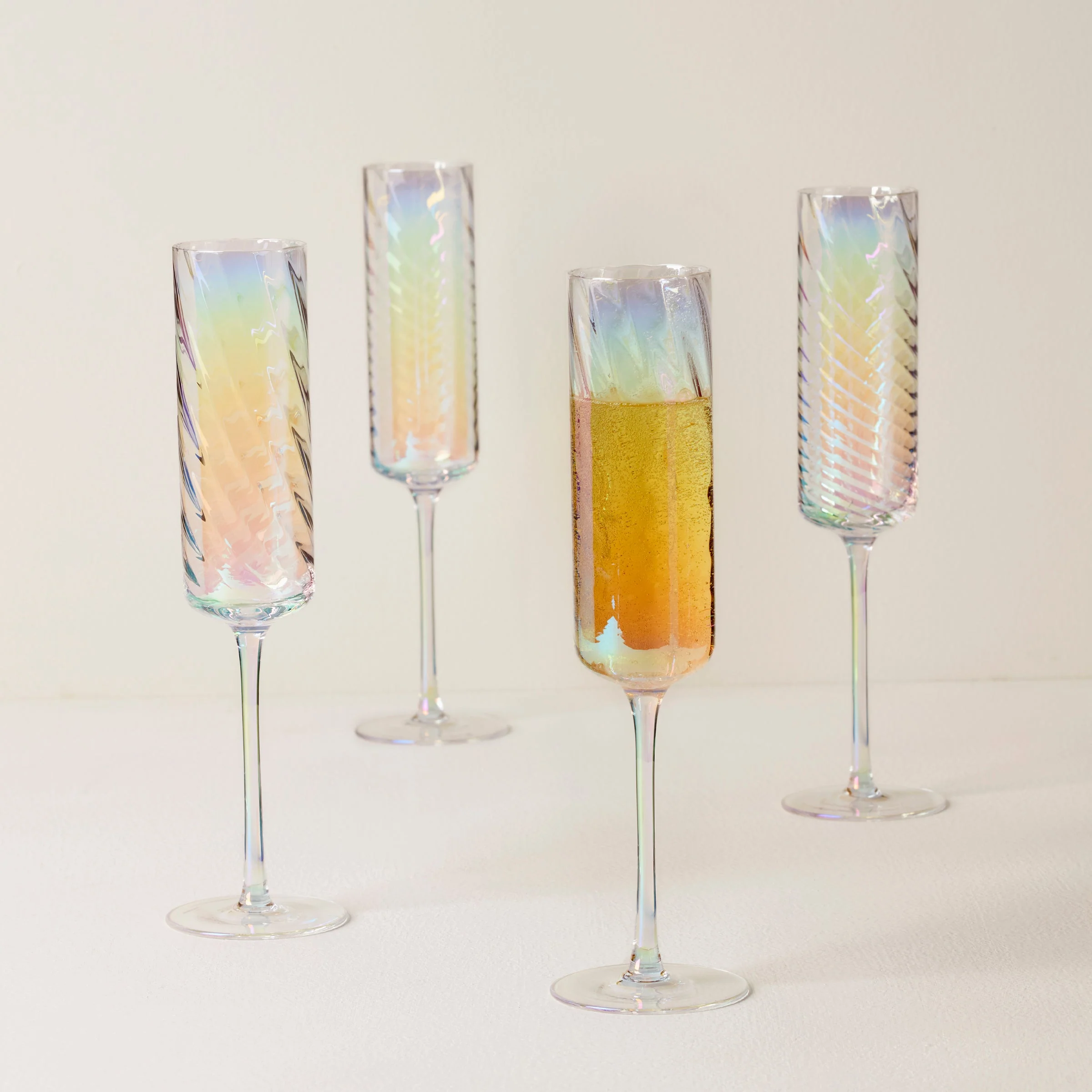 Tuscany Classics Iridescent Flute Glasses, Set of 4 - Image 2