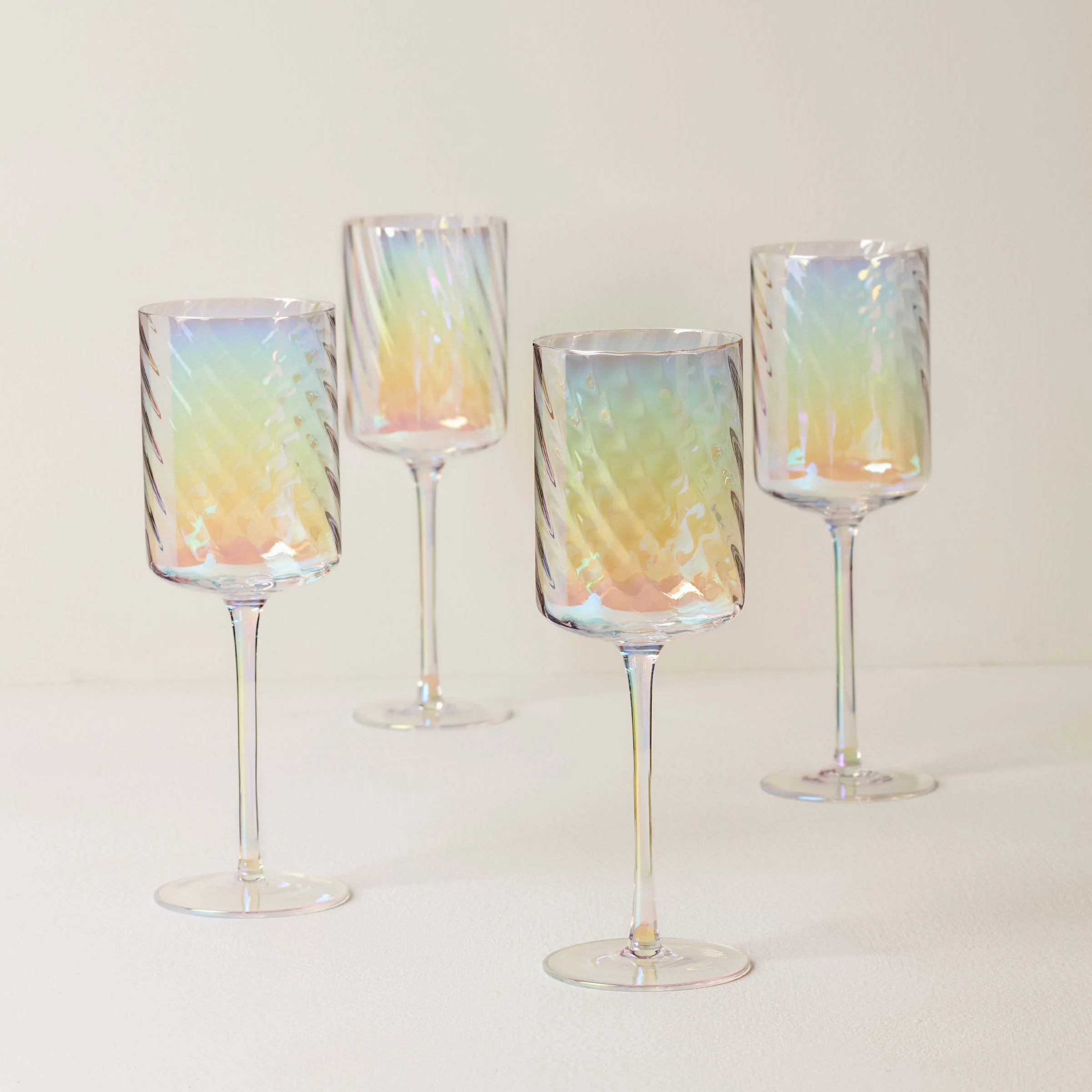 Tuscany Classics Iridescent Red Wine Glasses, Set of 4