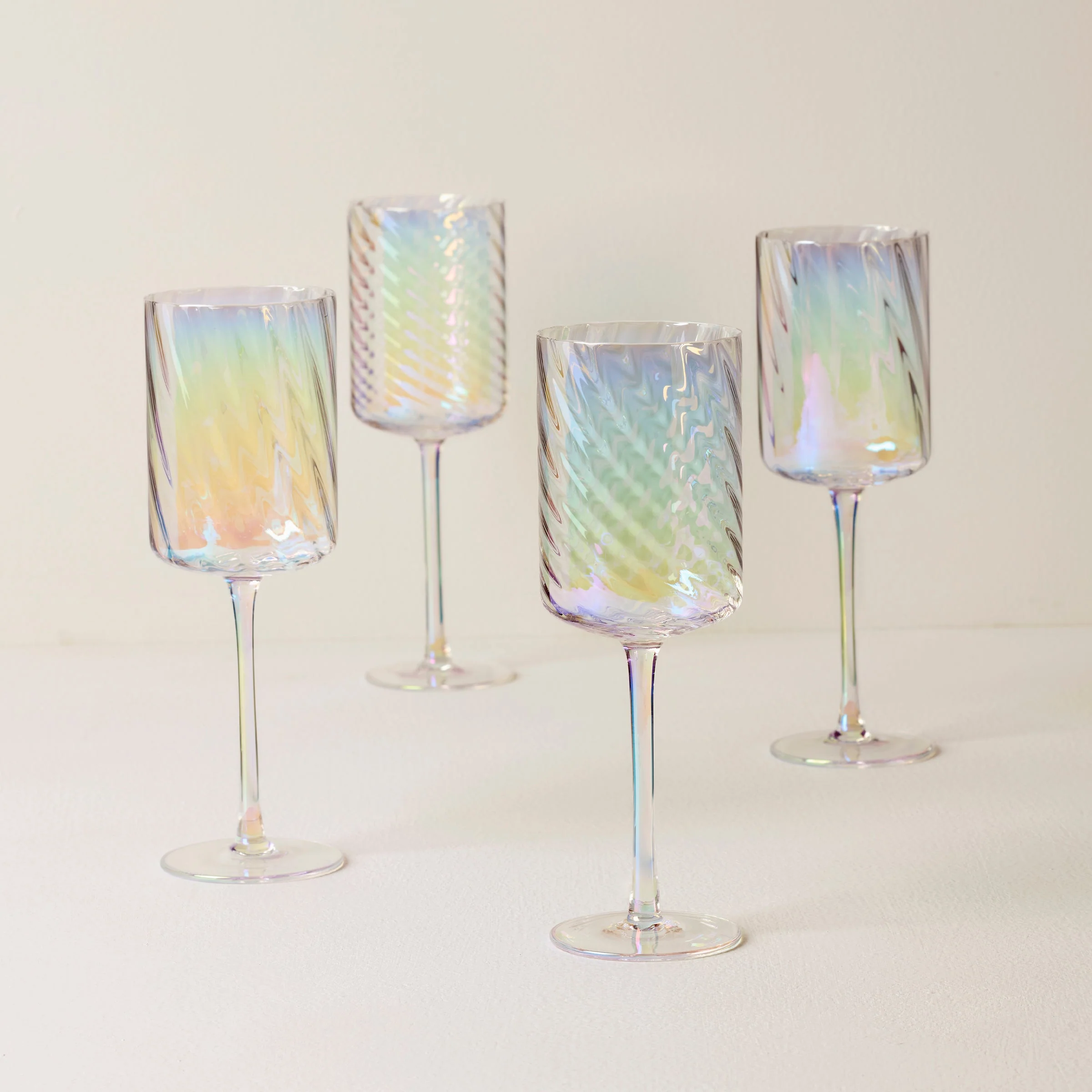 Tuscany Classics Iridescent White Wine Glasses, Set of 4