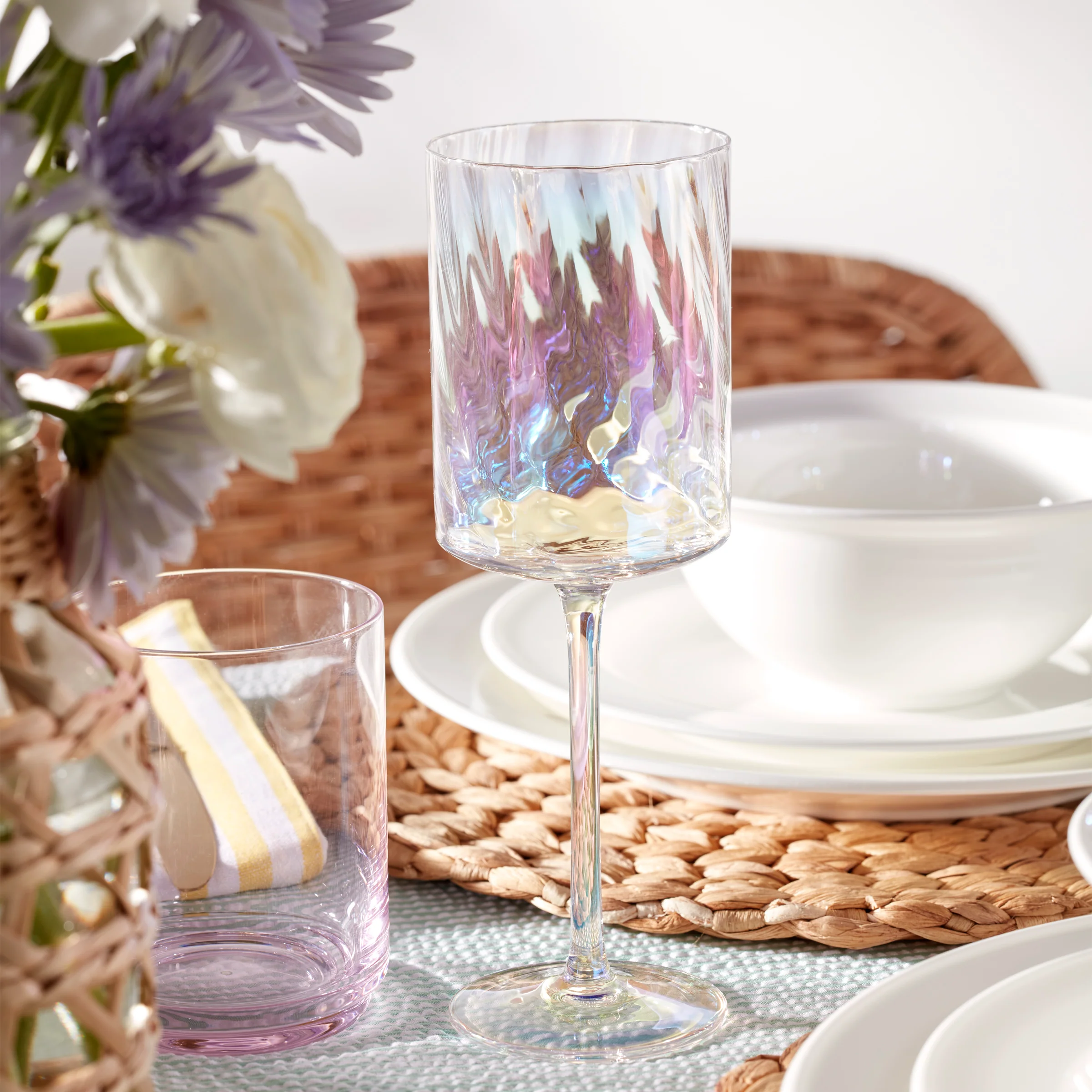 Tuscany Classics Iridescent White Wine Glasses, Set of 4 - Image 3
