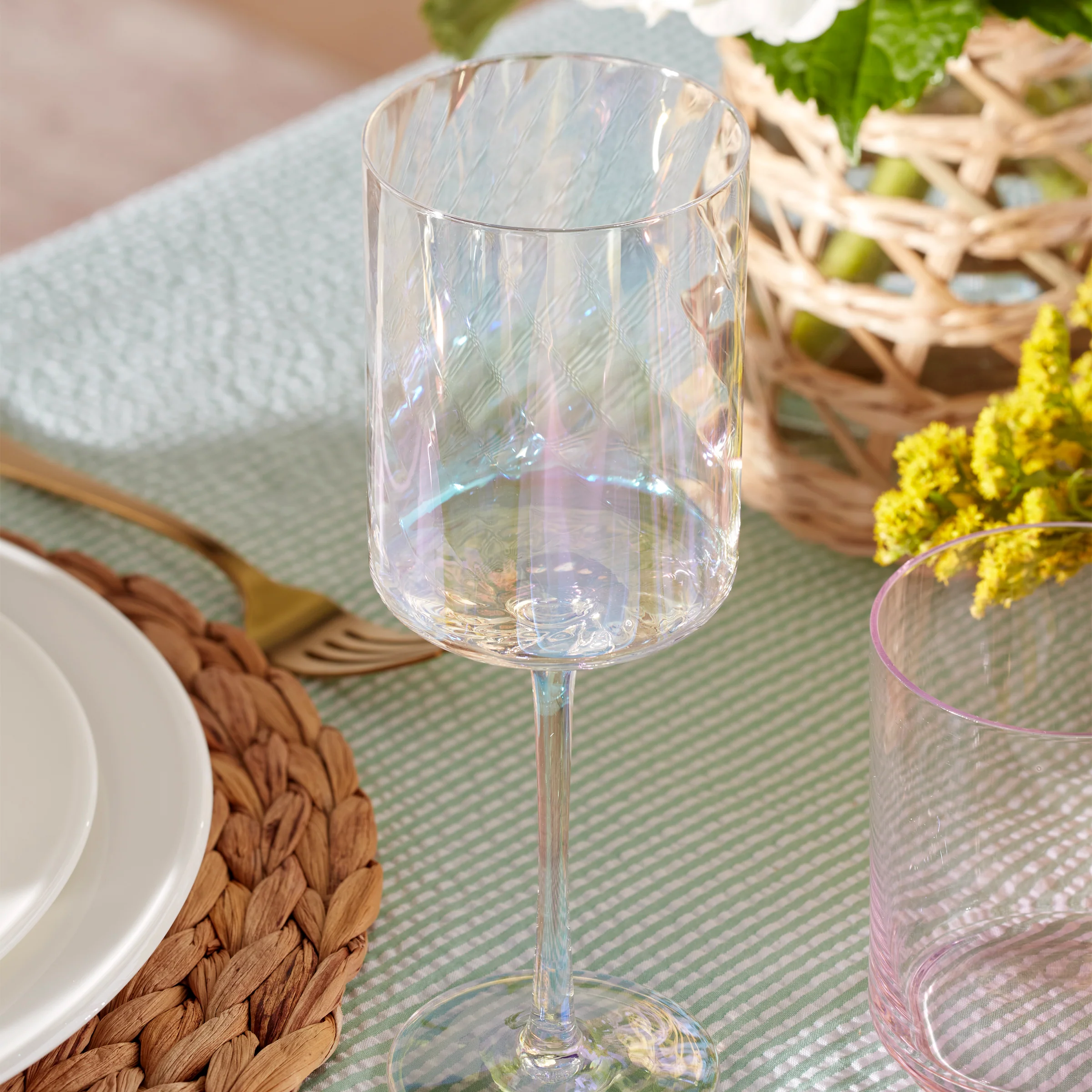 Tuscany Classics Iridescent White Wine Glasses, Set of 4 - Image 6