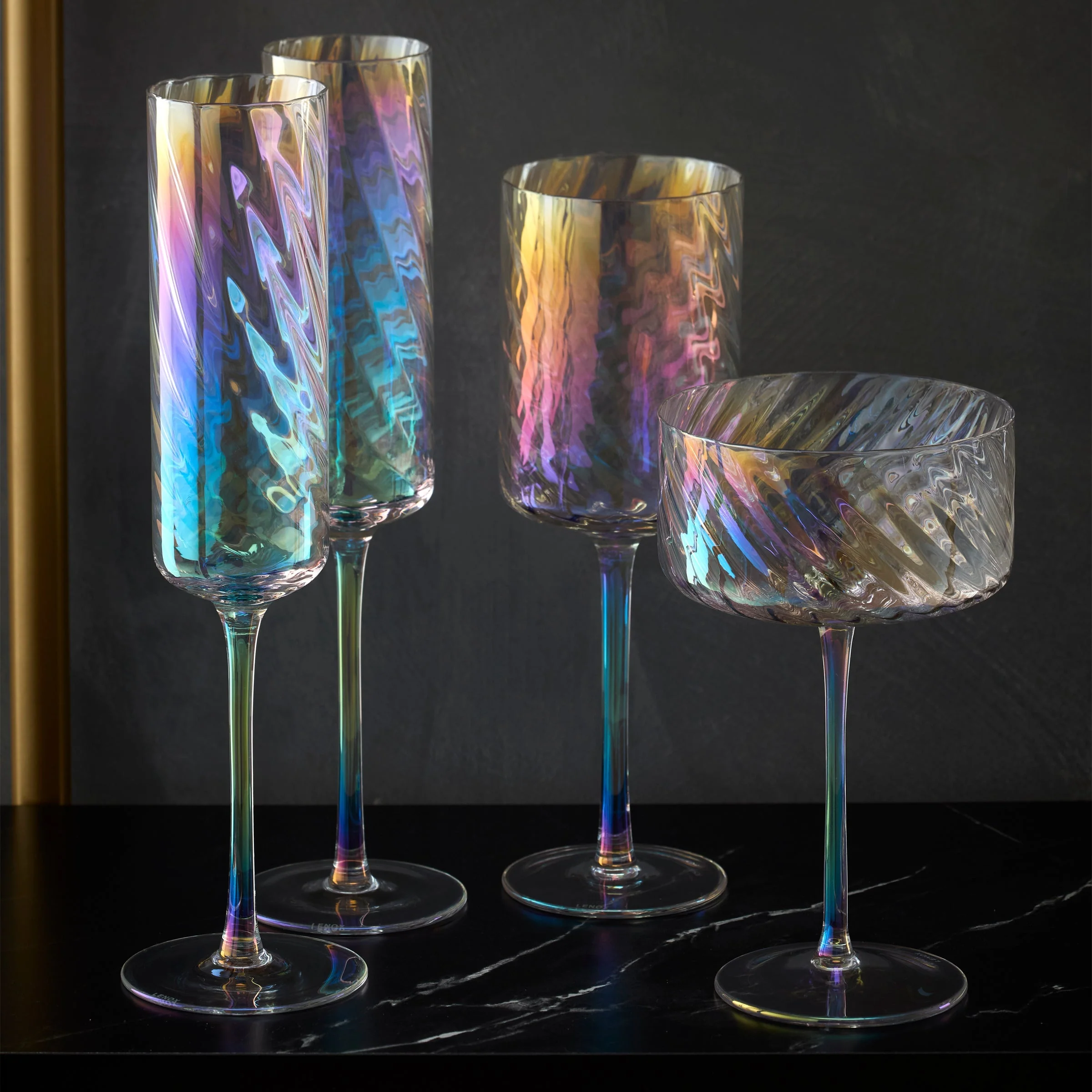 Tuscany Classics Iridescent Coupe Glasses, Set of 4 - Image 7
