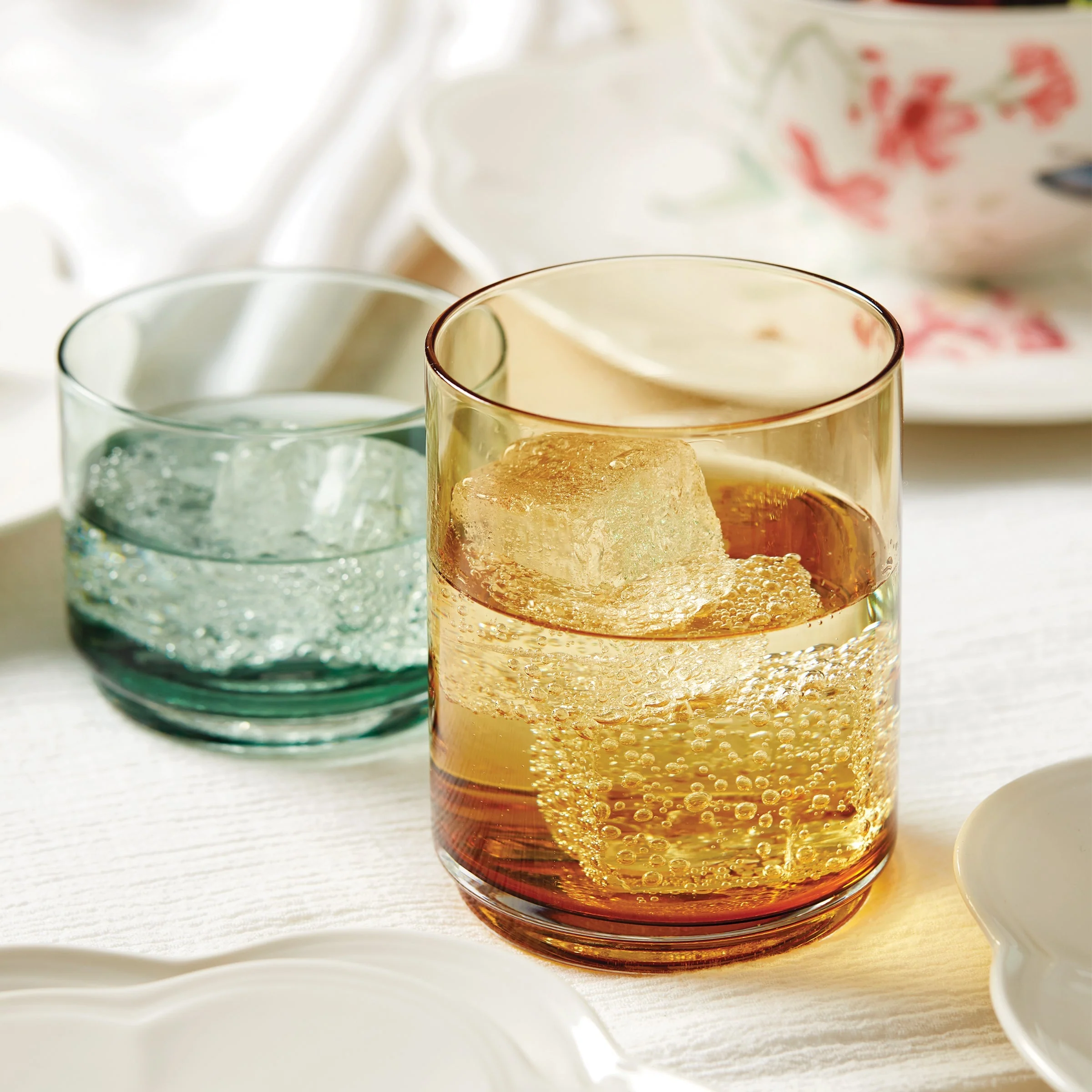 Tuscany Classics Stackable Amber Short Glasses, Set of 4 - Image 11