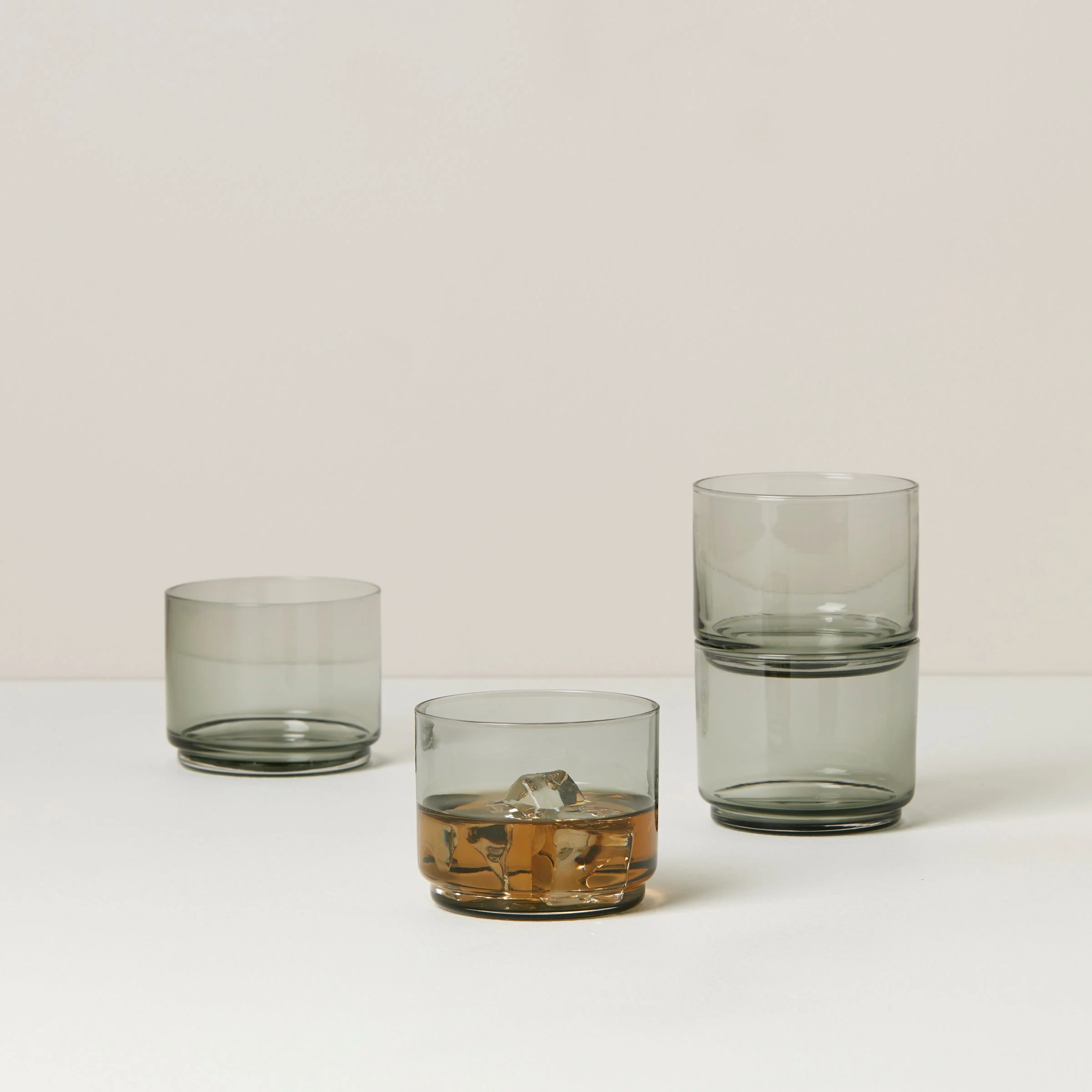 Tuscany Classics Stackable Smoke Short Glasses,  Set of 4 - Image 2