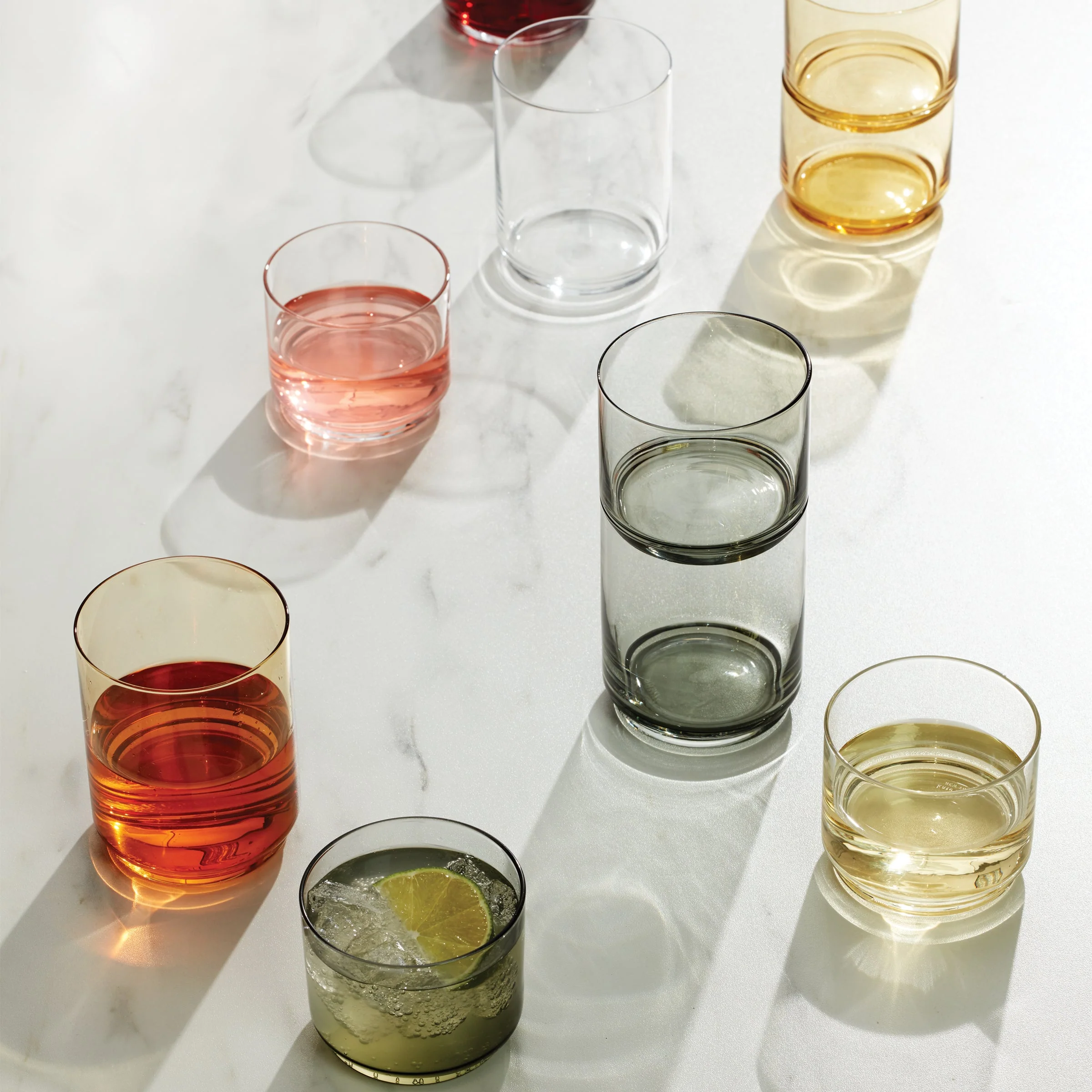 Tuscany Classics Stackable Amber Tall Glasses, Set of 4 - Image 12