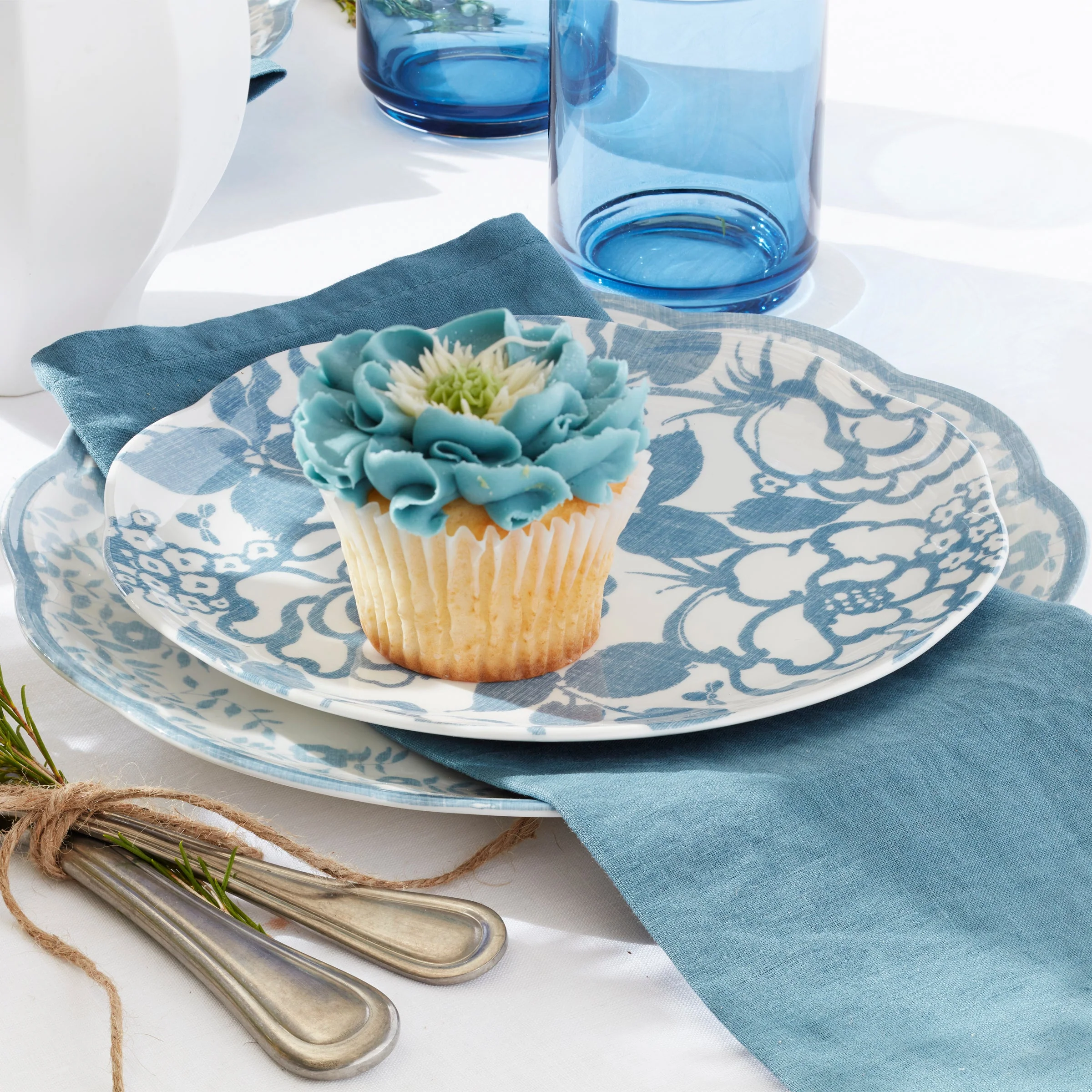 Tuscany Classics Stackable Blue Tall Glasses, Set of 4 - Image 3