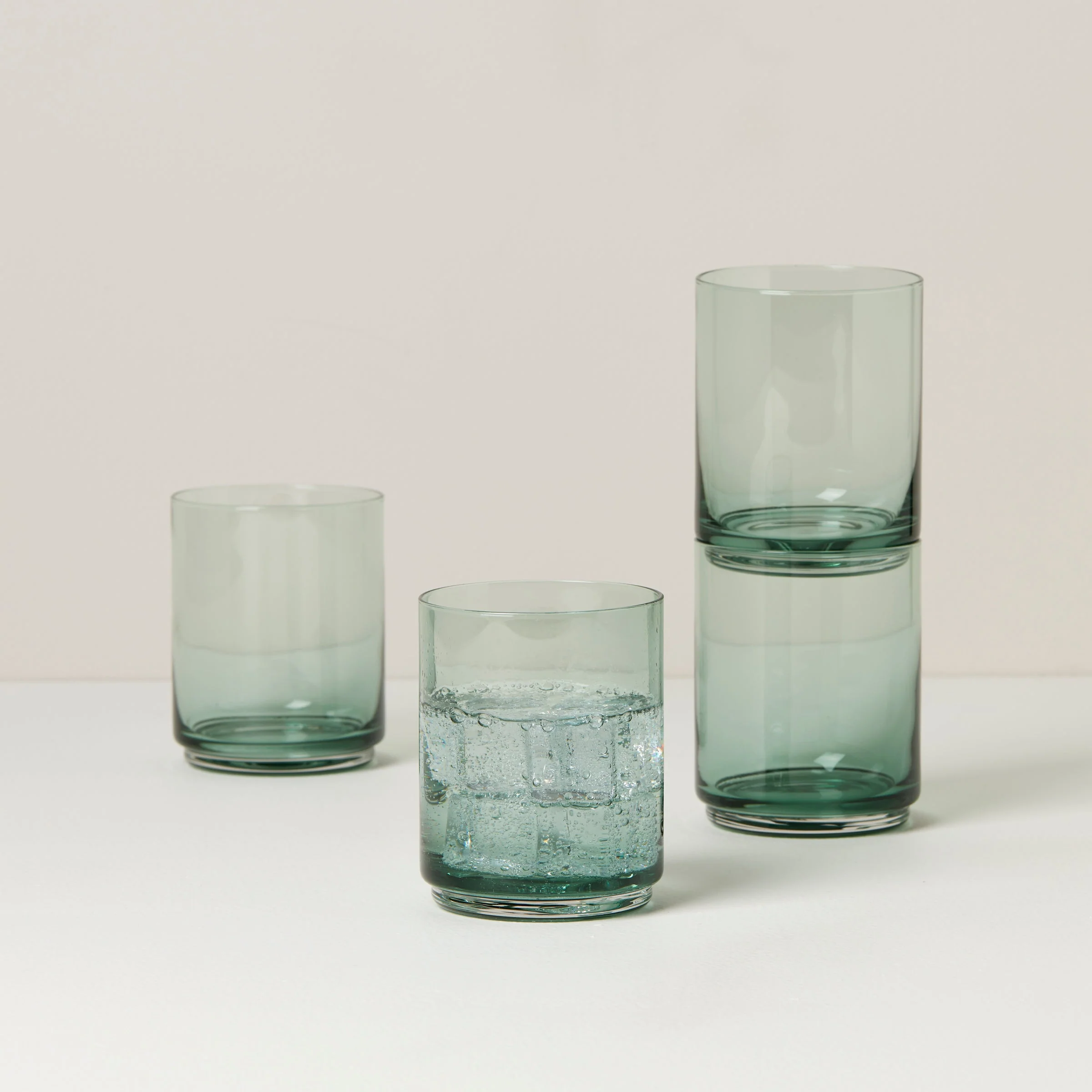 Tuscany Classics Stackable Green Tall Glasses, Set of 4 - Image 2