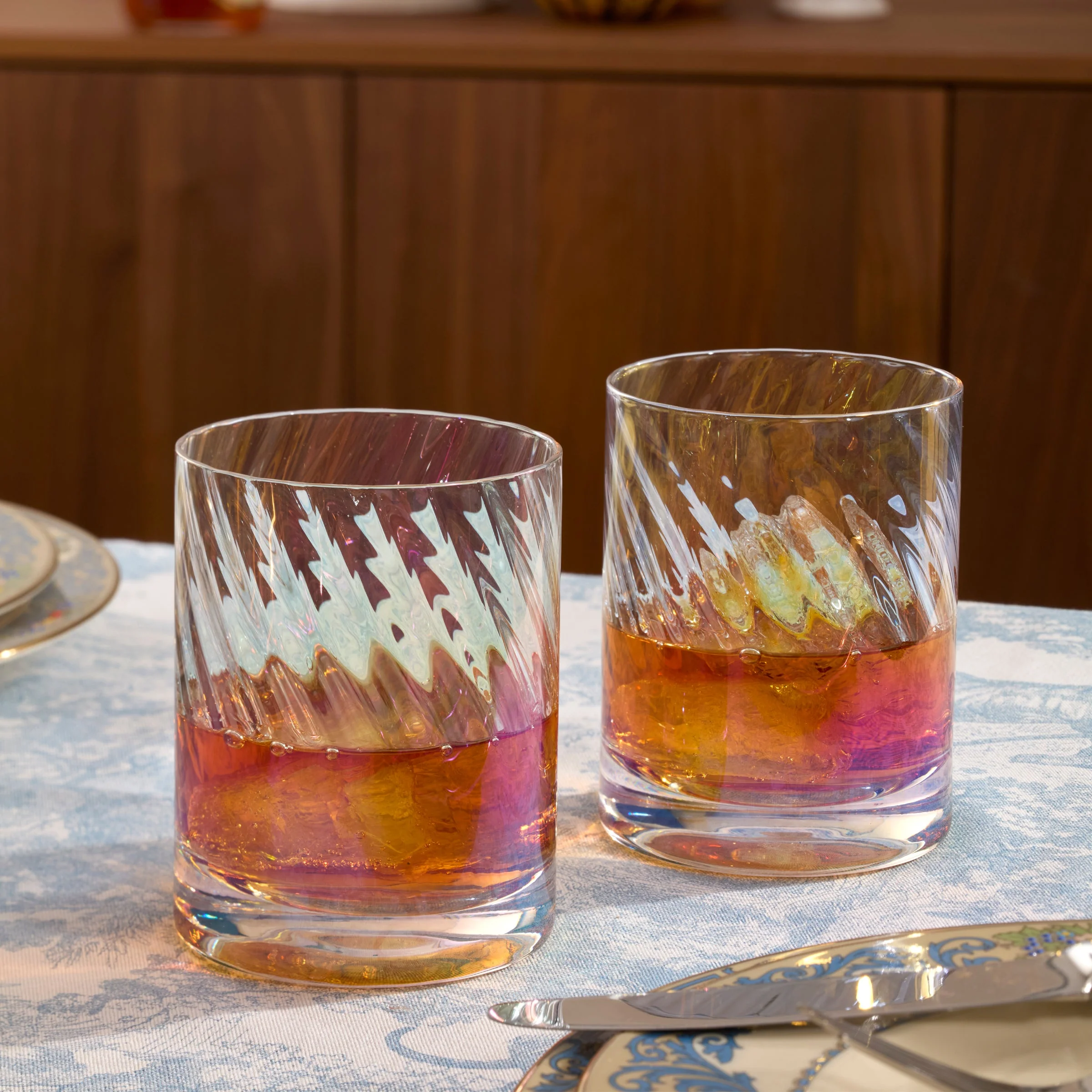 Tuscany Classics Iridescent Double Old Fashion Glasses, Set of 4 - Image 3