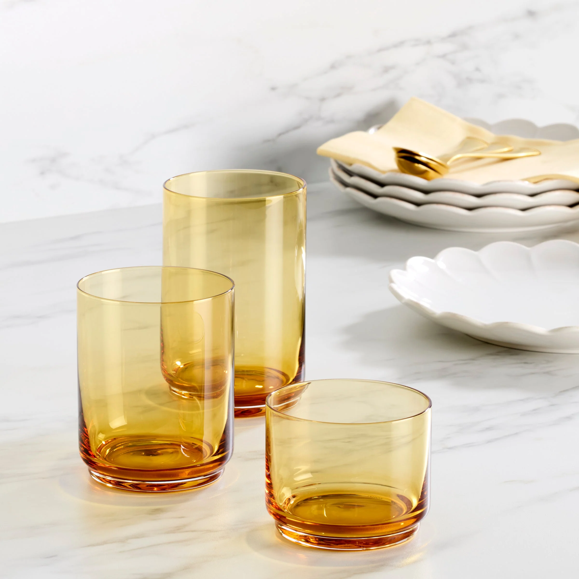 Tuscany Classics Stackable Amber Coolers, Set of 4 - Image 3
