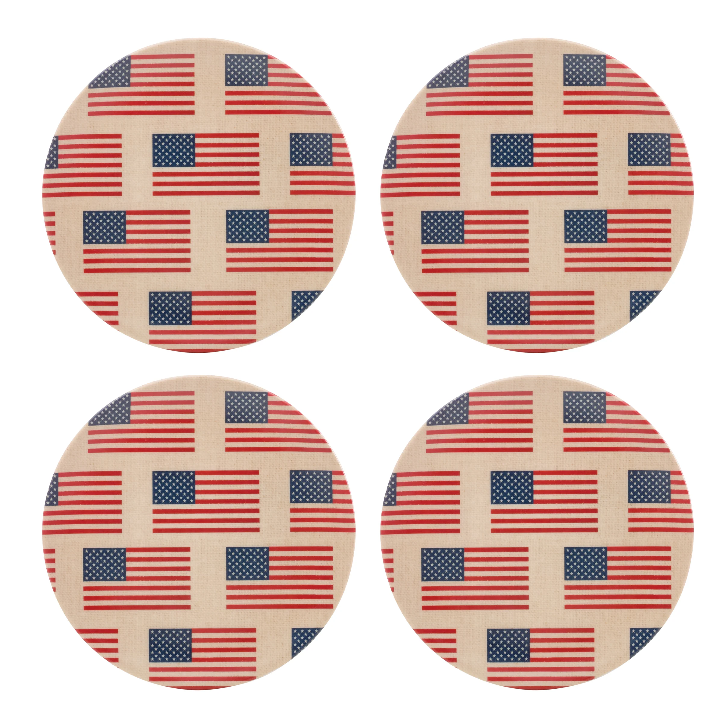 Vintage Americana Tidbit Plates - Set Of 4