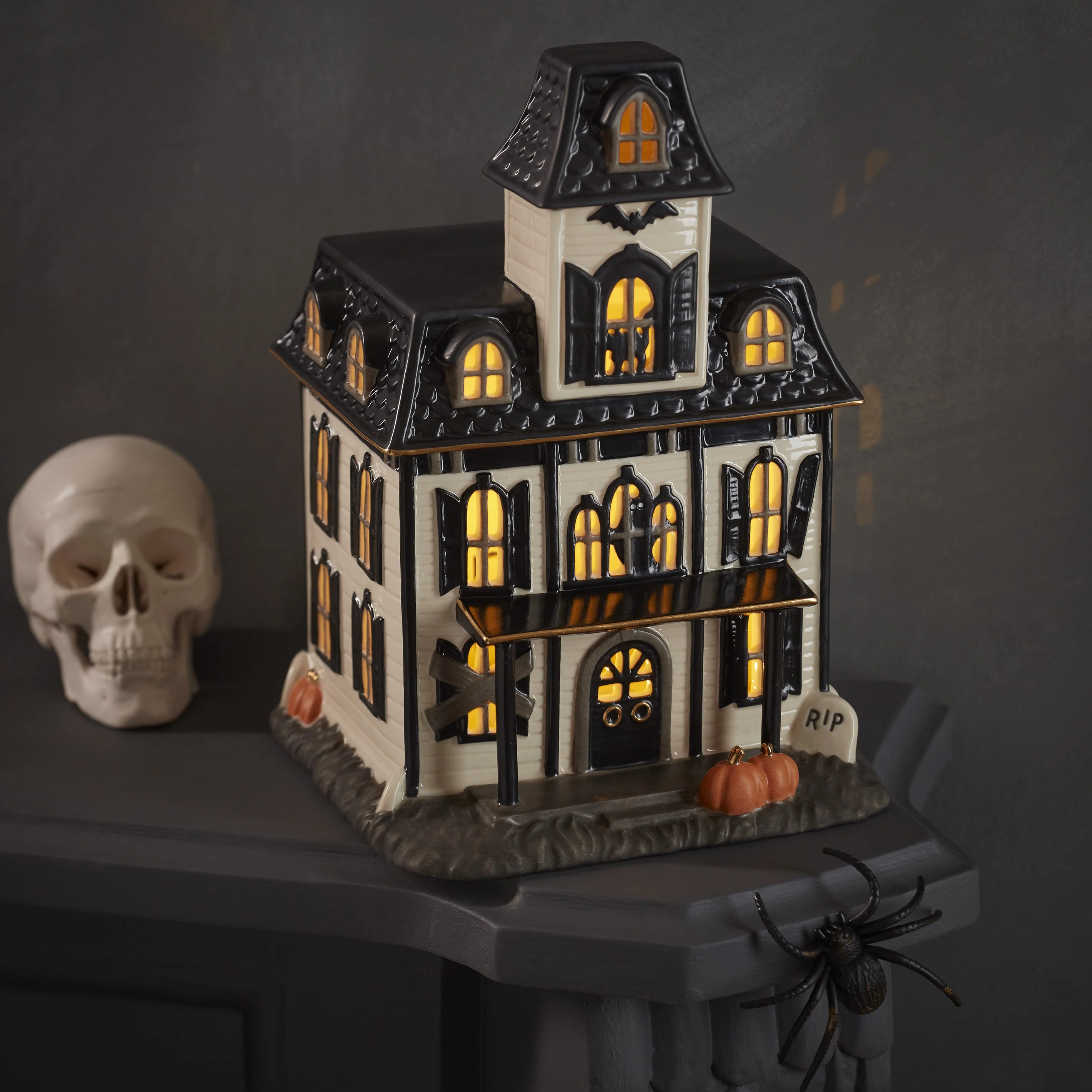 Vintage Halloween Lit House Figurine - Image 6
