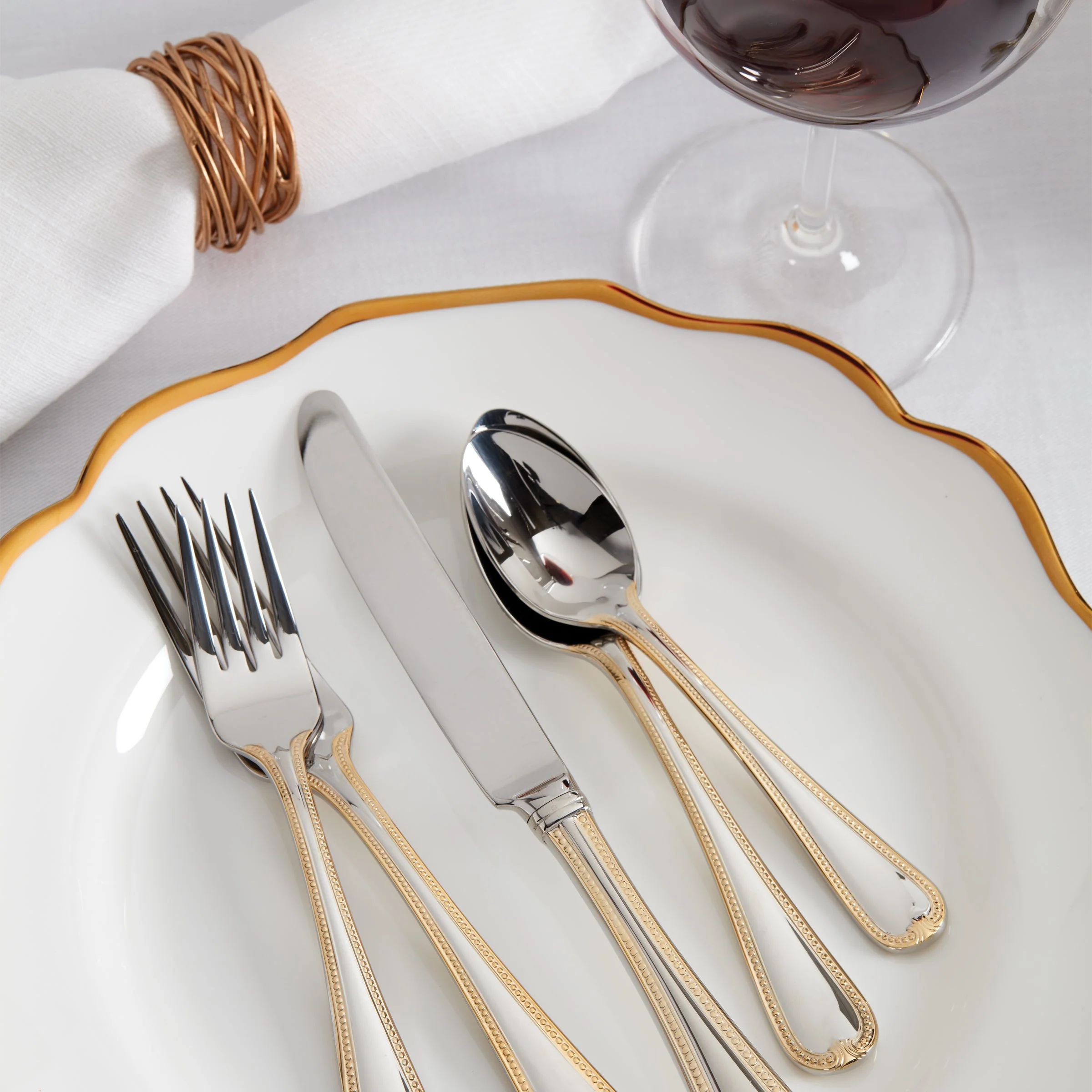 Vintage Jewel Gold 5-Piece Place Setting - Image 3